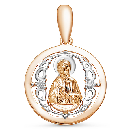 Подвеска"Св.Матрона", золото, бриллиант, БР130430
